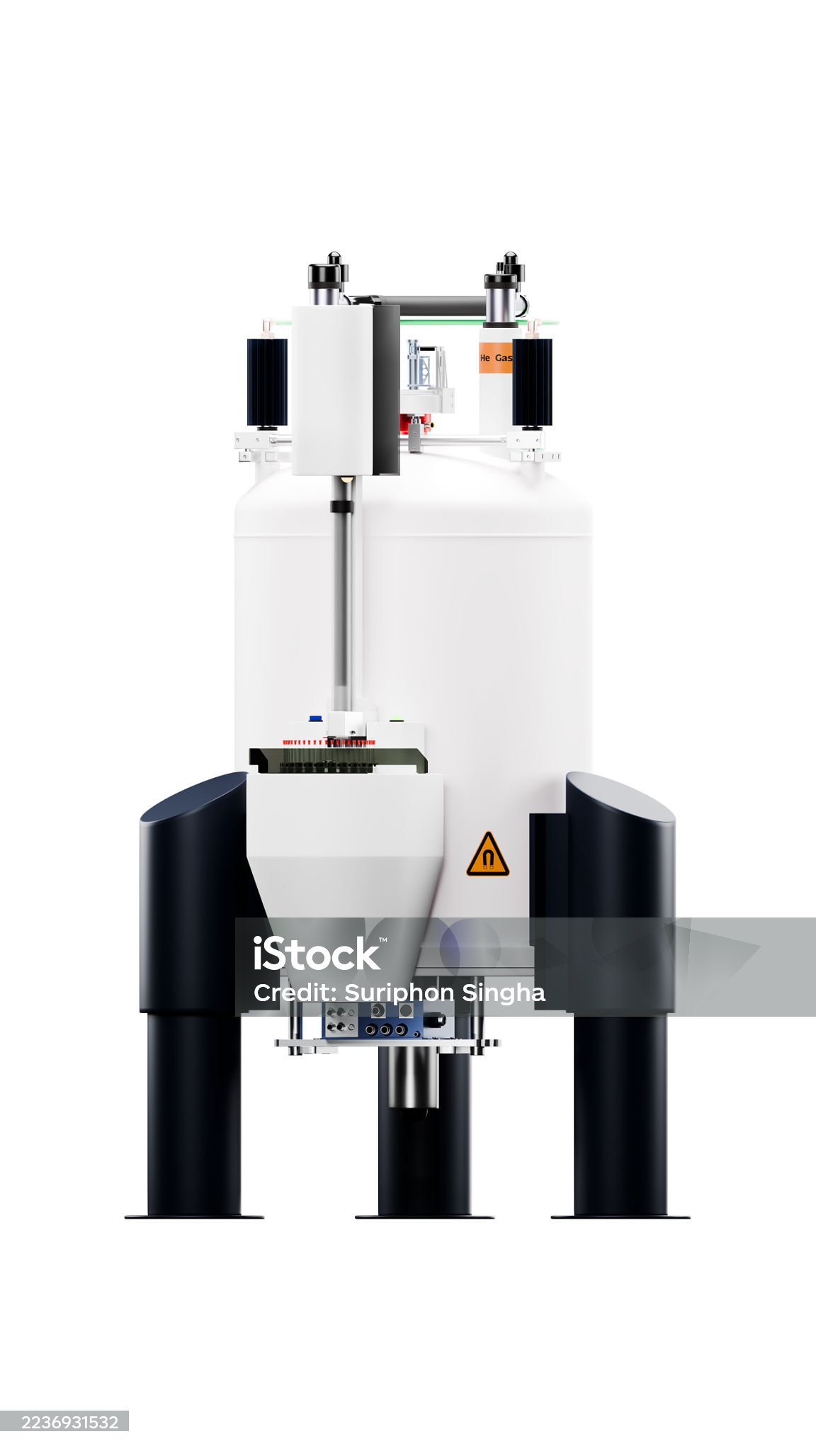 3D illustration of automated NMR spectroscopy equipment